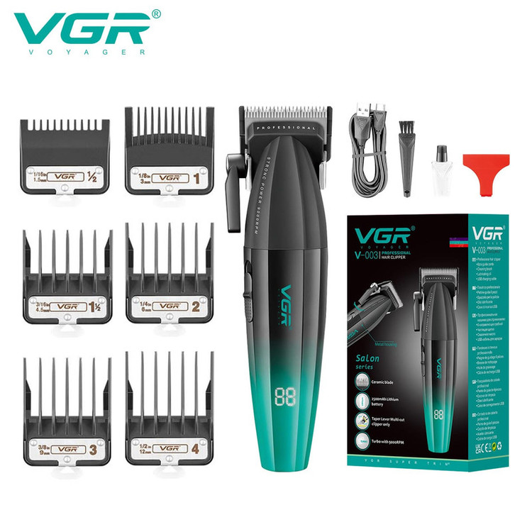 ماشین اصلاح وی جی آر مدل V-003 با تیغه سرامیک ضد آب و برش مستقیم