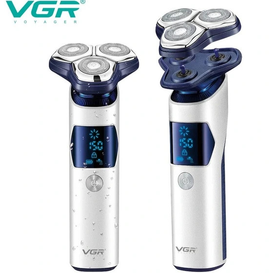 ماشین اصلاح وی جی آر مدل V-328 سه تیغ ضد آب با برش چرخشی